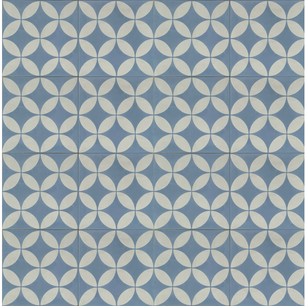 Fläche Vintage Linsenmuster blau weiß