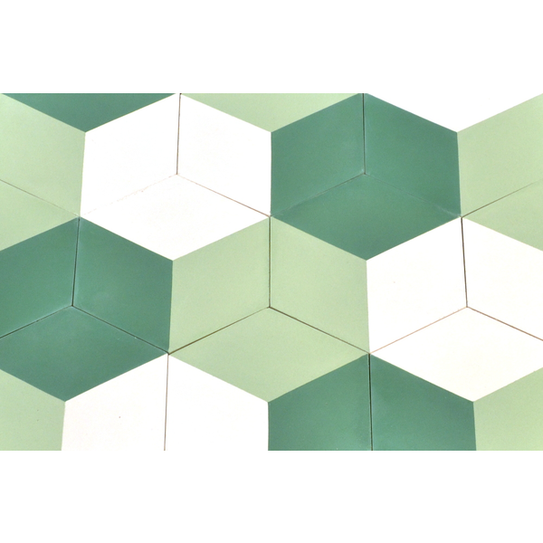Zementfliesen-Hexagon grün-weiß-2_5