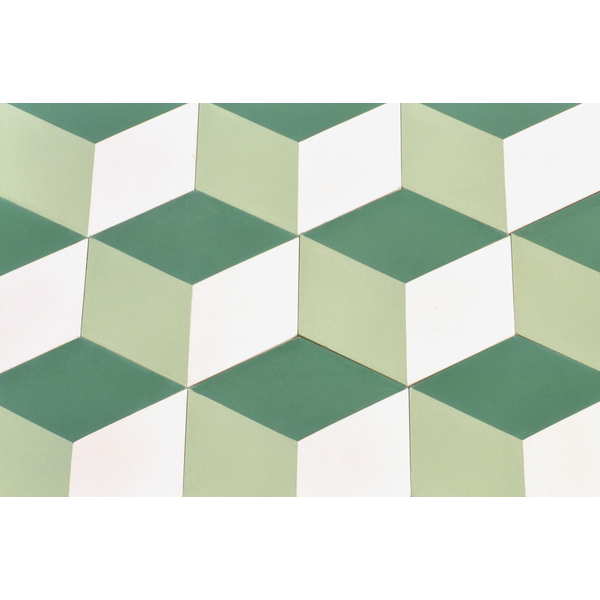 Zementfliesen-Hexagon grün-weiß_5