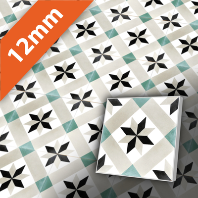 Zementfliesen antik, historischer Baustoff | Retro-Fliesen | Orientalisch | Muster S019-a | Ventano