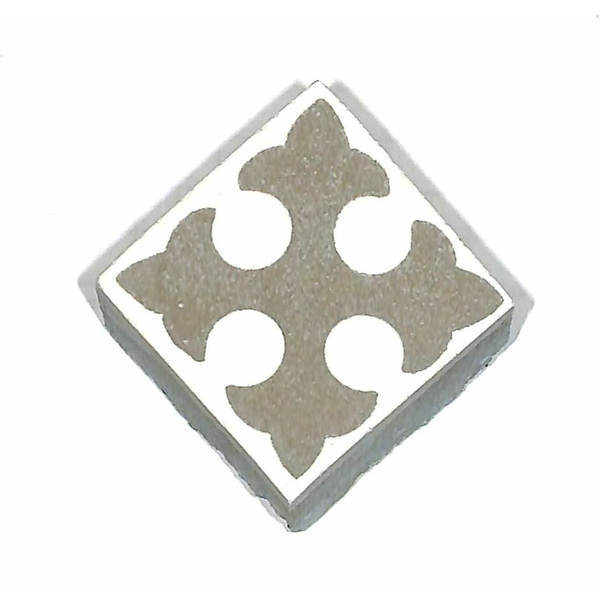 Jugendstil Einleger Fliese für Oktagonfliese in 4x4 cm - antiker Baustoff