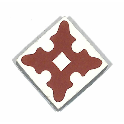 Einleger Fliese für Oktagonfliese in Rot 4x4 cm - antiker Baustoff