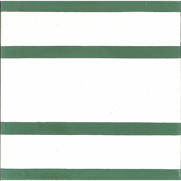 Zementfliese als Randfliese 15x15 cm in Grün im schlichtem Design - antiker Baustoff