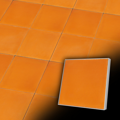 Einfarbige Zementfliese im Format 15x15 cm | Hellem Orangebraun - geeignet für Flure